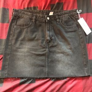 Black Retro Denim Skirt